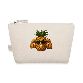 Cool pineapple with sunglasses muscle biceps - Organic Pouch - nature - Front