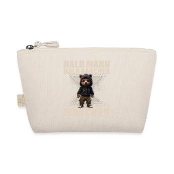 Half Man Half Bear Fairy Tale Funny Saying - Organic Pouch - nature - Front