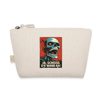 Skull screams: Fuck the wall! - Organic Pouch - nature - Front