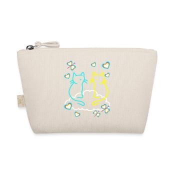 Retro Katzen Katze Kinder Mädchen Jungen Teenies - Bio-Täschchen - Natur - Vorne