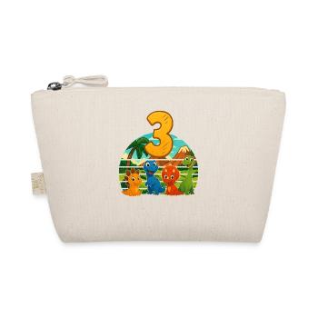 Dinosaurier 3. Geburtstag Kinder 3 Jahre Geschenk - Bio-Täschchen - Natur - Vorne