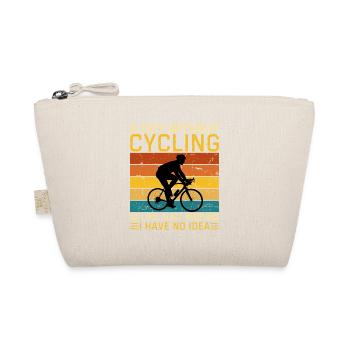 Funny Bicycle Saying Cyclist - Organic Pouch - nature - Front