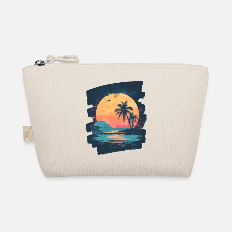 Plage Palmiers Coucher de soleil Été Trousse biologique