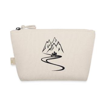 Motorbike rider riding the mountain on mountains and nature - Organic Pouch - nature - Front
