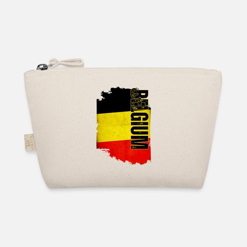 Vertical Belgium flag, Belgian pride Organic Pouch