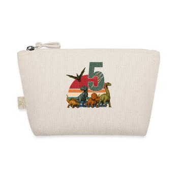 Retro Dinosaur Dino Birthday 5 Years Gift - Organic Pouch - nature - Front