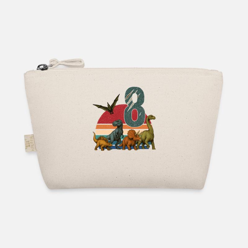 Retro Dinosaurier Dino Geburtstag 8 Jahre Geschenk Bio-Täschchen