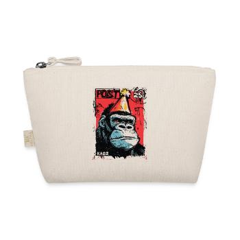 Gorilla with party hat on a postage stamp - Organic Pouch - nature - Front
