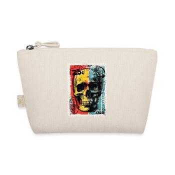Skull on Colored Retro Postage Stamp - Organic Pouch - nature - Front