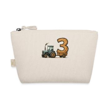 tracteur d’anniversaire avec remorque 3 ans d’anniversaire - Trousse biologique - nature - Devant