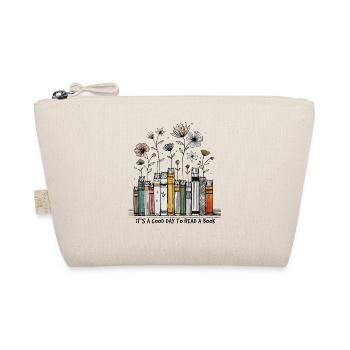 Bookworm Funny Book Saying Floral - Organic Pouch - nature - Front