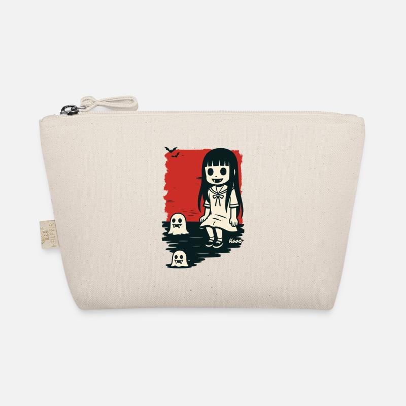 Gruseliges Mädchen mit Geistern Bio-Täschchen