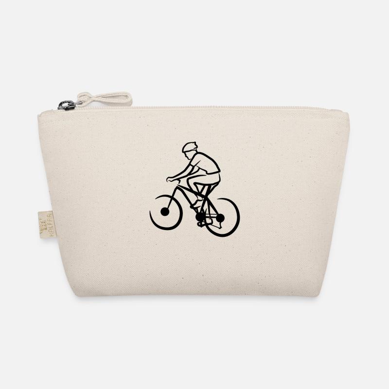 Mountainbiker Zeichnung Bio-Täschchen