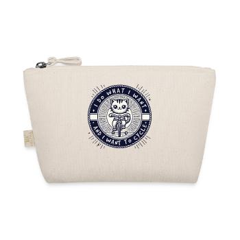 Cats Bicycle Design with Saying for Free Minds - Organic Pouch - nature - Front