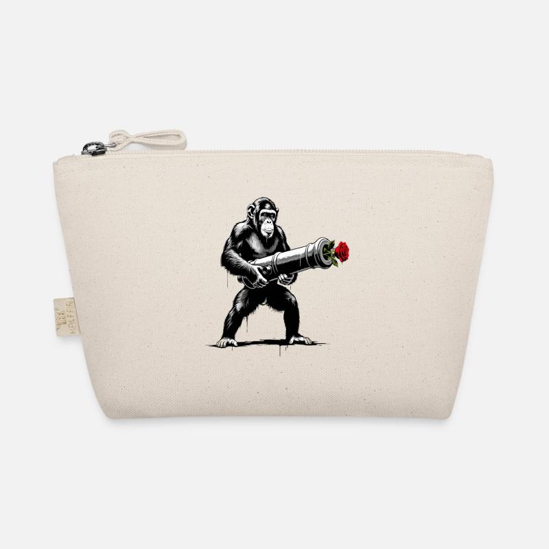 Peace Not War - Monkey with Rose Cannon Organic Pouch