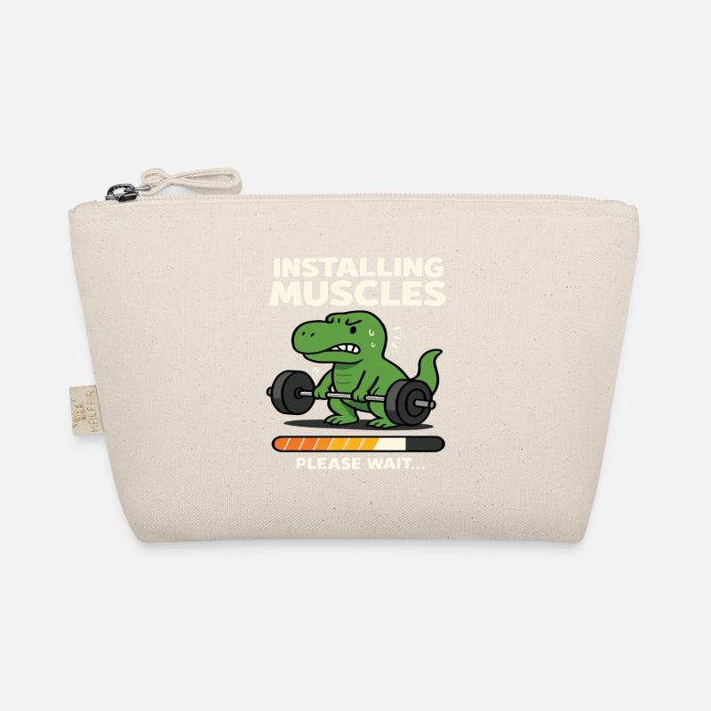 Installing Muscles Please Wait Funny Dinosaurus Organic Pouch