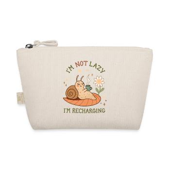 Im not Lazy Im recharging funny Snail drink Coffee - Organic Pouch - nature - Front