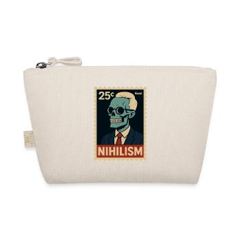 Nihilism Postage Stamp – Skeleton in Suit - Organic Pouch - nature - Front