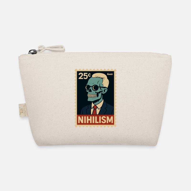 Nihilism Postage Stamp – Skeleton in Suit Organic Pouch