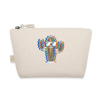 Glitch Cactus – Party & Fun Style - Organic Pouch - nature - Front