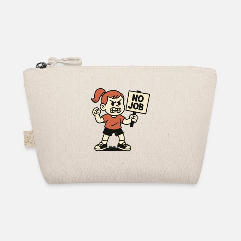 NO JOB – Angry child with protest sign Organic Pouch