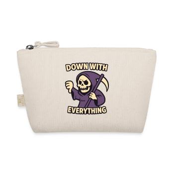 Down With Everything, Annoyed Grim Reaper Cartoon - Organic Pouch - nature - Front