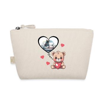 French Bullgogge Teddy Bear Kids - Organic Pouch - nature - Front