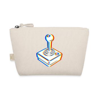 Glitch Joystick – Retro Gaming - Organic Pouch - nature - Front