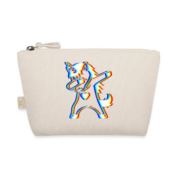 Glitch Dab Unicorn – Trendy Fantasy - Organic Pouch - nature - Front