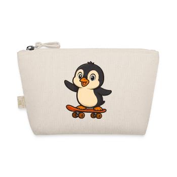 Cool pingouin skateur dessin animé cavalier drôle - Trousse biologique - nature - Devant