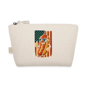 USA Patriotic Sausage With Sunglasses Hot Dog - Organic Pouch - nature - Front