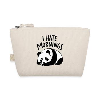 Panda I Hate Mornings Saying - Organic Pouch - nature - Front