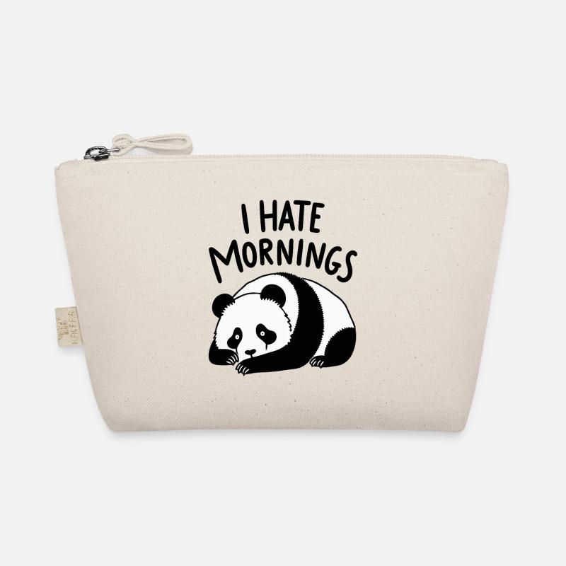 Panda I Hate Mornings Spruch Bio-Täschchen