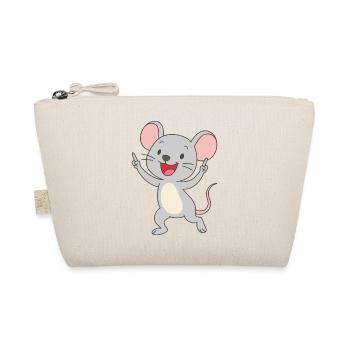 Dancing fun mouse - Organic Pouch - nature - Front