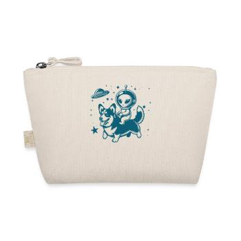 Alien and Corgi Love - Organic Pouch - nature - Front