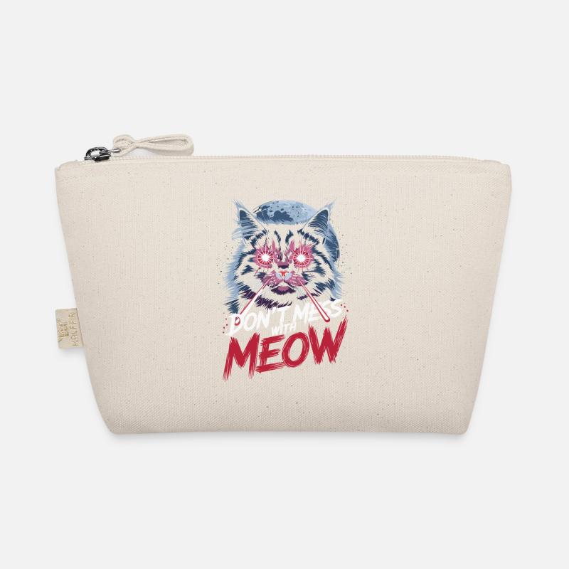 Leg dich nicht mit Meow Laser Cat Art an - Bio-Täschchen - Natur