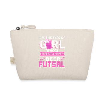 Beer and Futsal Funny Girl Power Indoor Soccer - Organic Pouch - nature - Front