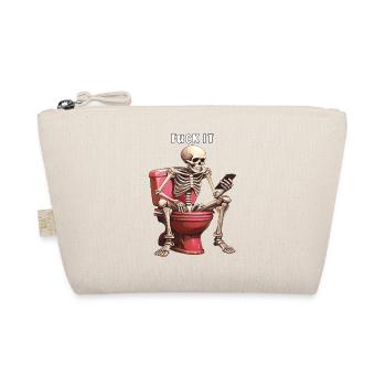 SKELETON TOILET FUCK IT - Organic Pouch - nature - Front