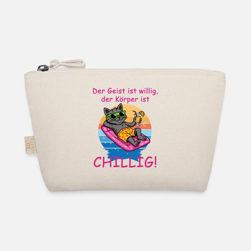 Der Geist ist willig, der Körper ist chillig - Bio-Täschchen - Natur
