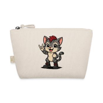 Punk Rock Kitten with Boots - Organic Pouch - nature - Front