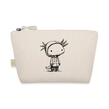 Kawaii Axolotl Cartoon Skizze – niedliches Motiv - Bio-Täschchen - Natur - Vorne