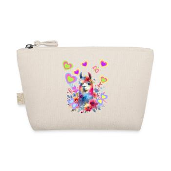 Retro Llama Llamas Woman Child Girl Kids - Organic Pouch - nature - Front