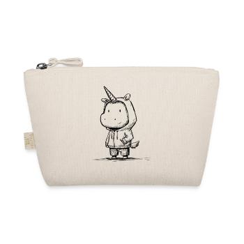 Kawaii Einhorn Cartoon Skizze – süß & magisch - Bio-Täschchen - Natur - Vorne