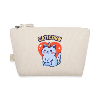 Mignon Caticorn drôle Licorne Chat avec cœur d’amour - Trousse biologique - nature - Devant
