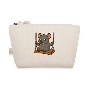 Grumpy Mouse Rat Rocking Annoyed Angry - Organic Pouch - nature - Front