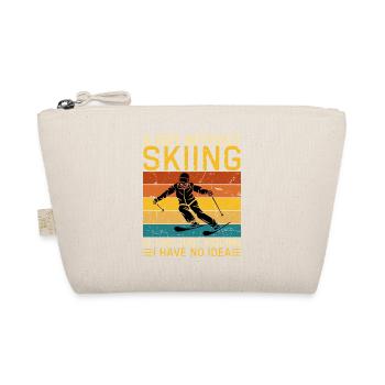 Skilauf Spruch Skifahren Humor Skifahrer - Bio-Täschchen - Natur - Vorne