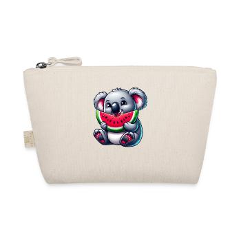 Süßer Koala mit Wassermelone Sommer Cartoon - Bio-Täschchen - Natur - Vorne
