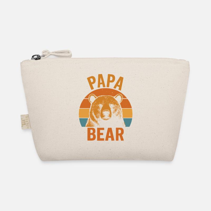 Papa Bear Strong Bear Dad Retro Look Organic Pouch
