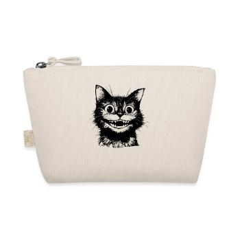 Cute black Cheshire Cat – funny gothic motif - Organic Pouch - nature - Front