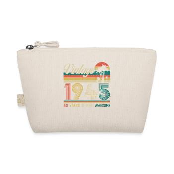 80 Jahre 1945 Vintage Retro Geburtstagsgeschenk - Bio-Täschchen - Natur - Vorne